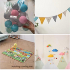 Cotton Ball Light + Colorful Flags + Clouds + Climbing Mat / 130*100*130