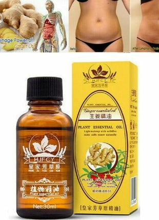Olio Essenziale Zenzero Drenaggio Linfatico 30ml - Massaggio Anticellulite Dimagrante