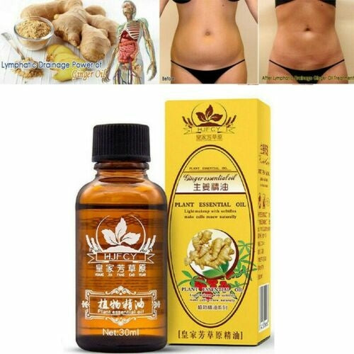 Olio Essenziale Zenzero Drenaggio Linfatico 30ml - Massaggio Anticellulite Dimagrante