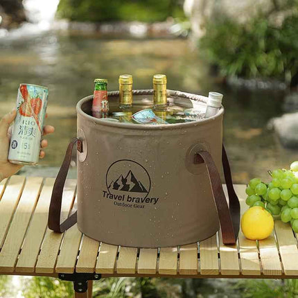 10/20L Foldable Portable Bucket With Lid Car Wash Fishing Bathroom Tools Silicone Bucket Outdoor Camping Household Items