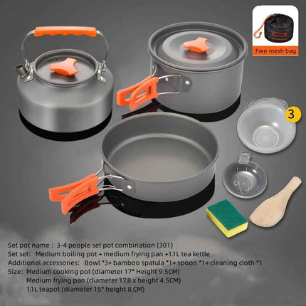 Pot grill Camping picnic equipment Portable pot set set wilderness picnic stove