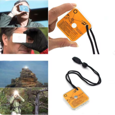 Outdoor Survival Reflective Signal Mirror, Suitable For Hiking, Camping, Emergency Practical Daylight Reflective Tools First Aid Supplies 1Pc