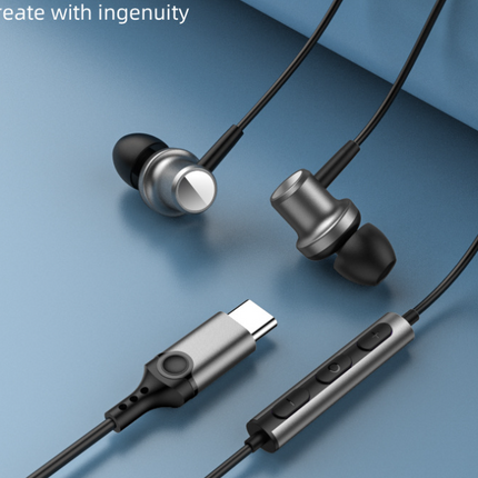 type-c in-ear wire control headphones Mobile game live computer wired headphones