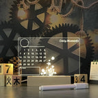 Solid wood base + calendar light piece + pen