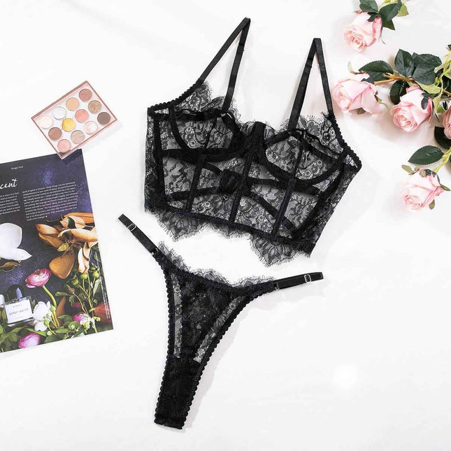 FFOrder Lace Fishbone Bra Shapewear Sexy Underwear Set