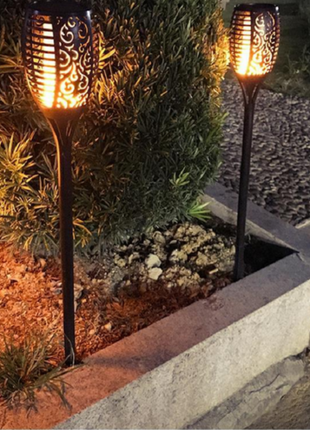 Luce Solare Giardino LED 33 LED Effetto Fiamma - Torcia Solare Impermeabile