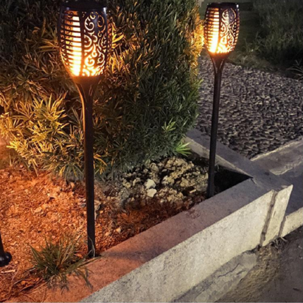 Luce Solare Giardino LED 33 LED Effetto Fiamma - Torcia Solare Impermeabile