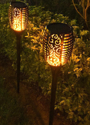 Luce Solare Giardino LED 33 LED Effetto Fiamma - Torcia Solare Impermeabile