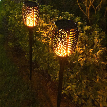 Luce Solare Giardino LED 33 LED Effetto Fiamma - Torcia Solare Impermeabile