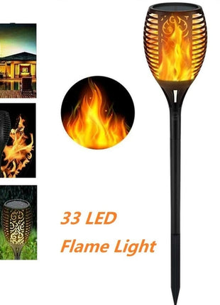 Luce Solare Giardino LED 33 LED Effetto Fiamma - Torcia Solare Impermeabile
