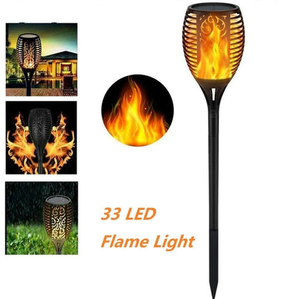 Luce Solare Giardino LED 33 LED Effetto Fiamma - Torcia Solare Impermeabile