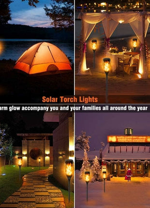 Luce Solare Giardino LED 33 LED Effetto Fiamma - Torcia Solare Impermeabile