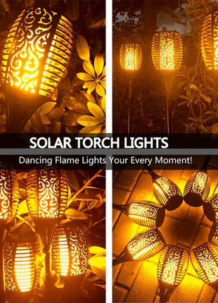 Luce Solare Giardino LED 33 LED Effetto Fiamma - Torcia Solare Impermeabile