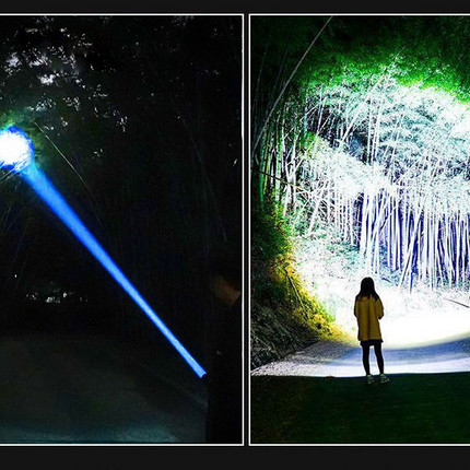 30W white laser super bright flashlight ABS lightweight focusing long range emergency red and blue flashlight