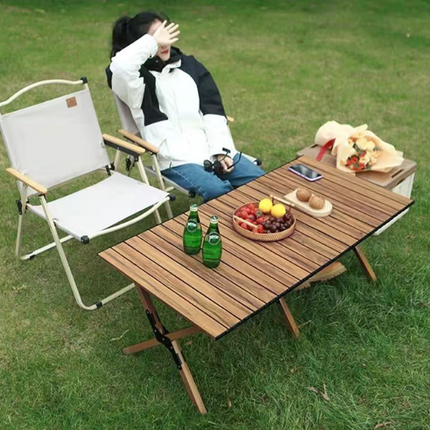 Outdoor folding table Aluminum alloy egg roll table Portable camping table picnic table Camping supplies equipment