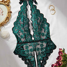 FFOrder One-Piece Deep V Sexy Lace Print No Steel Ring Open Crotch Beautiful Back Sexy Underwear