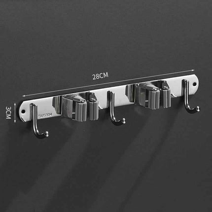 Supporto Parete per Scope e Attrezzi in Acciaio Inox