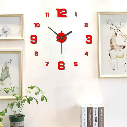 Creative digital glow-in-the-dark clock Personality home diy wall clock punch free decorative wall stick clock acrylic wall clock
