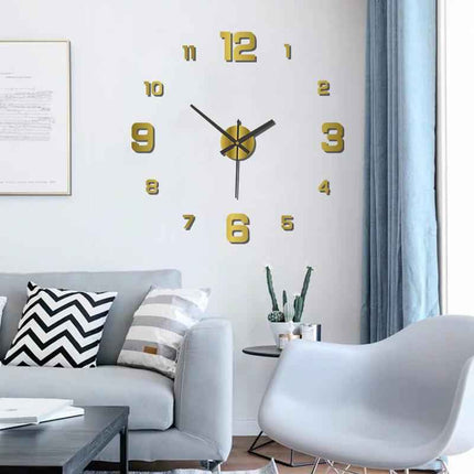 Creative digital glow-in-the-dark clock Personality home diy wall clock punch free decorative wall stick clock acrylic wall clock