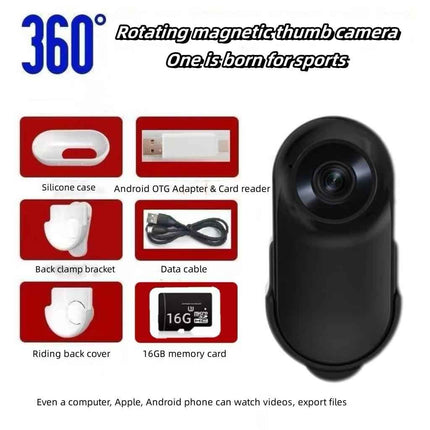 Anti-shake mini camera 1080P HD head-mounted magnetic thumb camcorder Outdoor DV sports video recorder Bike helmet camera