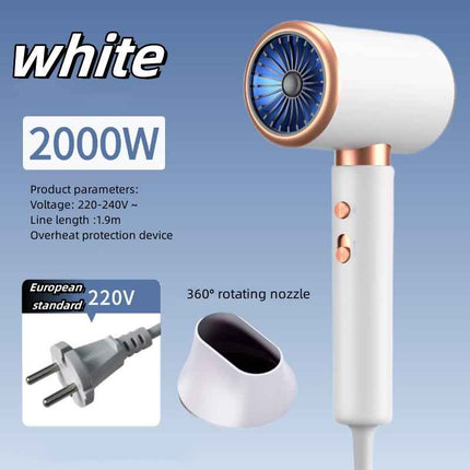 Hair dryer, high-speed electric turbine airflow, low noise, constant temperature quick drying, suitable for family salon.