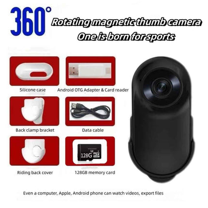 Anti-shake mini camera 1080P HD head-mounted magnetic thumb camcorder Outdoor DV sports video recorder Bike helmet camera