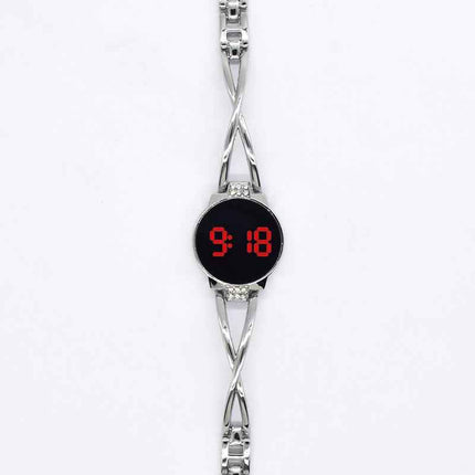 LED Fashion Watch Ladies Touch Screen Ladies Time Steel Band Electronic Student Ladies Bracelet Watch Simple Style Watch