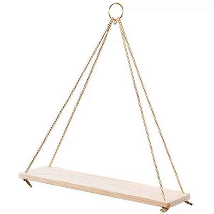 Wall decoration hanging rope storage rack Flower pot storage rack hanging wooden decoration hanging basket