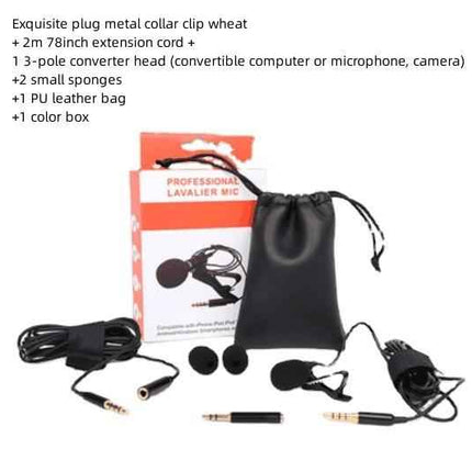 Lapel microphone Interview microphone Lapel condenser microphone Mobile phone mini recording lapel microphone