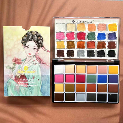 Set Acquerelli 24 Tonalità Skin Tone - Colori per Ritratti e Illustrazioni
