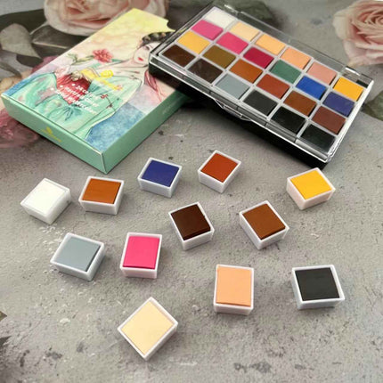 Set Acquerelli 24 Tonalità Skin Tone - Colori per Ritratti e Illustrazioni