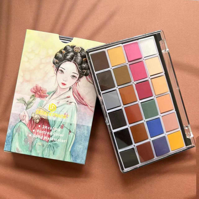 Set Acquerelli 24 Tonalità Skin Tone - Colori per Ritratti e Illustrazioni