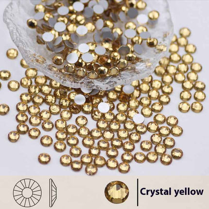Sparkling Circular Flat Base Gemstone Glass Diamond