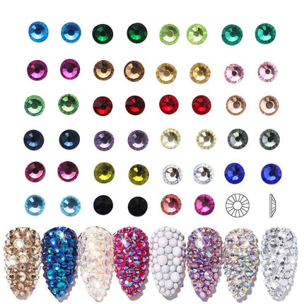 Sparkling Circular Flat Base Gemstone Glass Diamond