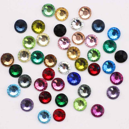 Sparkling Circular Flat Base Gemstone Glass Diamond