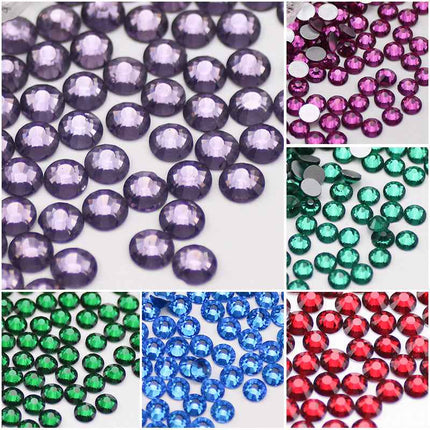 Sparkling Circular Flat Base Gemstone Glass Diamond