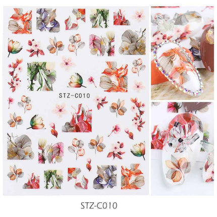 Japanese 3D watercolor nail decals