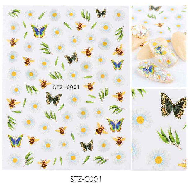 Japanese 3D watercolor nail decals