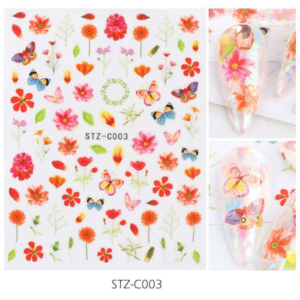 Japanese 3D watercolor nail decals