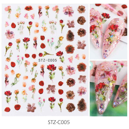Japanese 3D watercolor nail decals