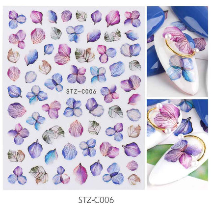 Japanese 3D watercolor nail decals