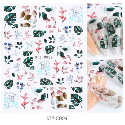 Japanese 3D watercolor nail decals