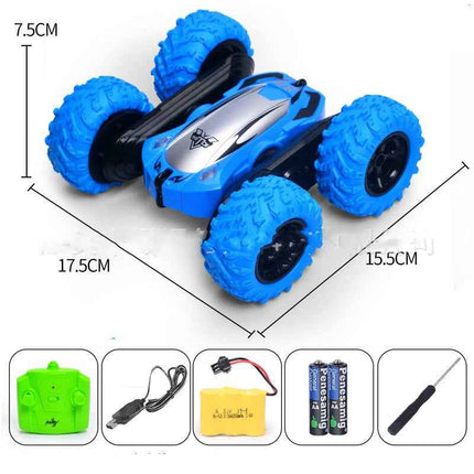 Wireless stunt vehicle dual-flip action barrel