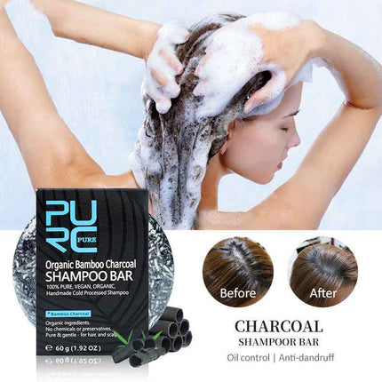 Handcrafted Bamboo Charcoal Soap Bar for Hair Cleansing
