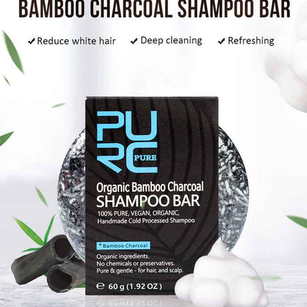 Handcrafted Bamboo Charcoal Soap Bar for Hair Cleansing