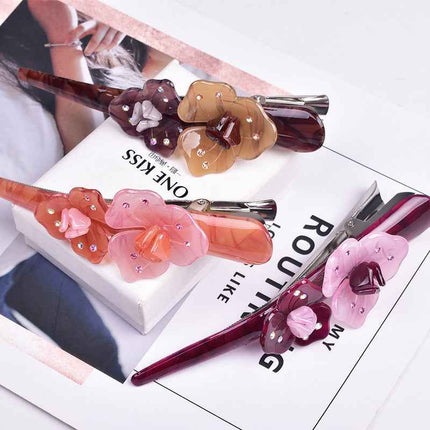 Fermaglio Capelli Fiore Allungato - Molletta Elegante Donna