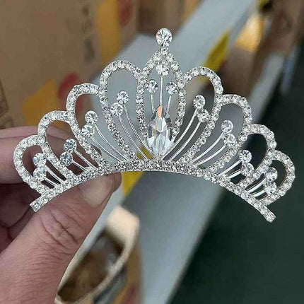 Tiara Bambina con Perline - Cerchietto Sposa Principessa per Cerimonie
