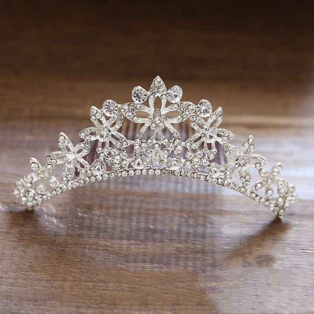 Tiara Bambina con Perline - Cerchietto Sposa Principessa per Cerimonie
