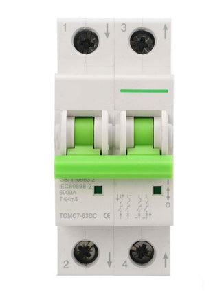 Compact PV Circuit Breaker DC550V Thermal Magnetic Switch 2P 40A Disconnect