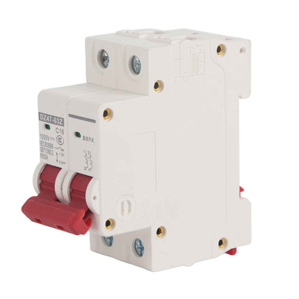 2 Pole Circuit Interrupter 6kA Cutoff DIN Mount 16A 1000V DC